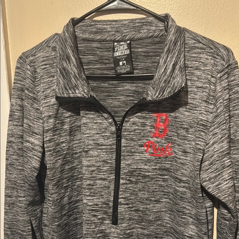 PINK Victoria's Secret Gray Polo Long Sleeve Tee